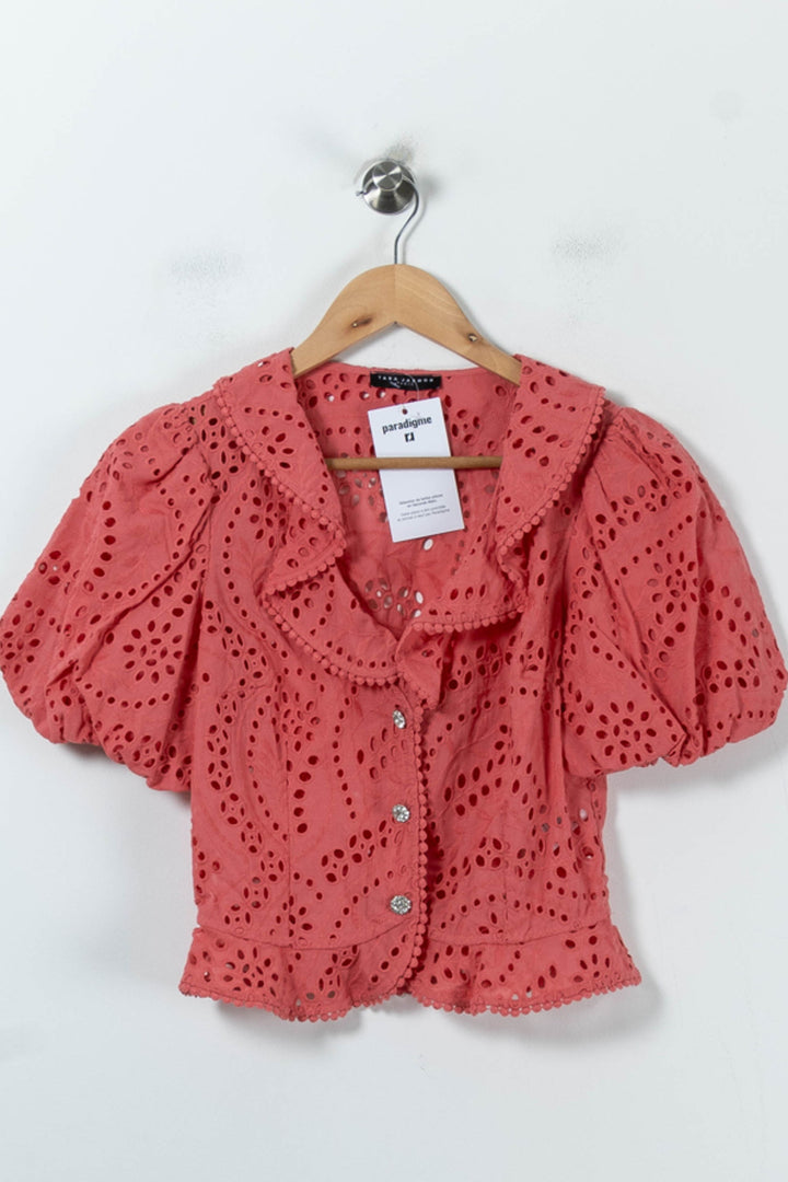 Blouse Rouge - Taille XS/34 de la marque Tara Jarmon | PARAD92140 - Vendu par Paradigme - Image 2