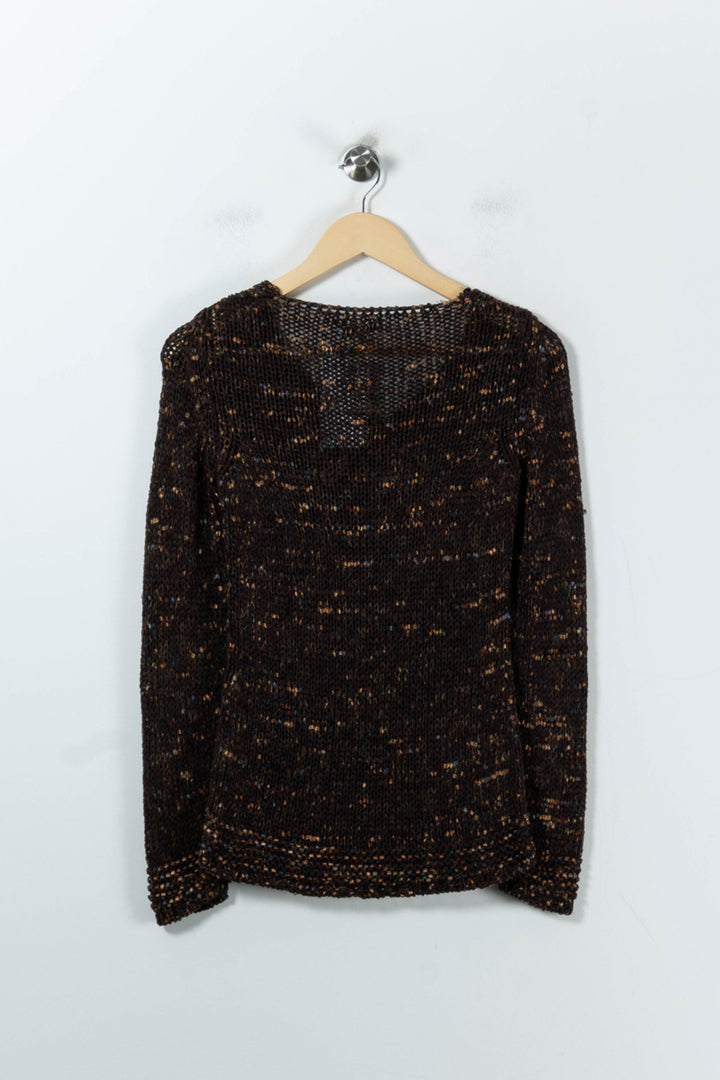 Pull Marron et Beige - Taille S/36 de la marque Maison 123 | PARAD92147 - Vendu par Paradigme - Image 4