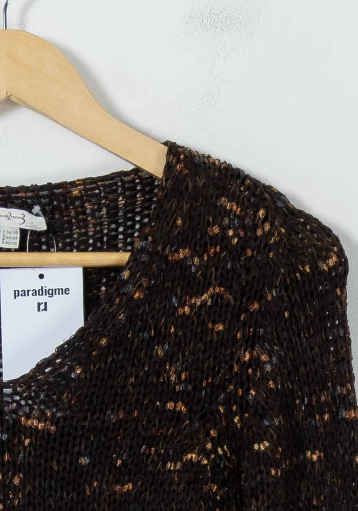 Pull Marron et Beige - Taille S/36 de la marque Maison 123 | PARAD92147 - Vendu par Paradigme - Image 3