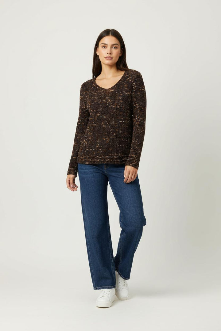 Pull Marron et Beige - Taille S/36 de la marque Maison 123 | PARAD92147 - Vendu par Paradigme - Image 1