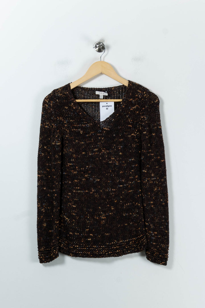 Pull Marron et Beige - Taille S/36 de la marque Maison 123 | PARAD92147 - Vendu par Paradigme - Image 2