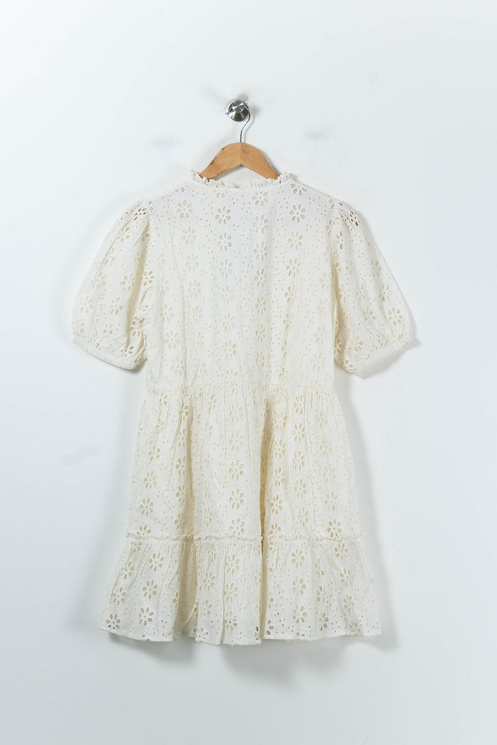 Robe Brodée Blanche - Taille L/40 de la marque Petite Mendigote | PARAD92153 - Vendu par Paradigme - Image 4