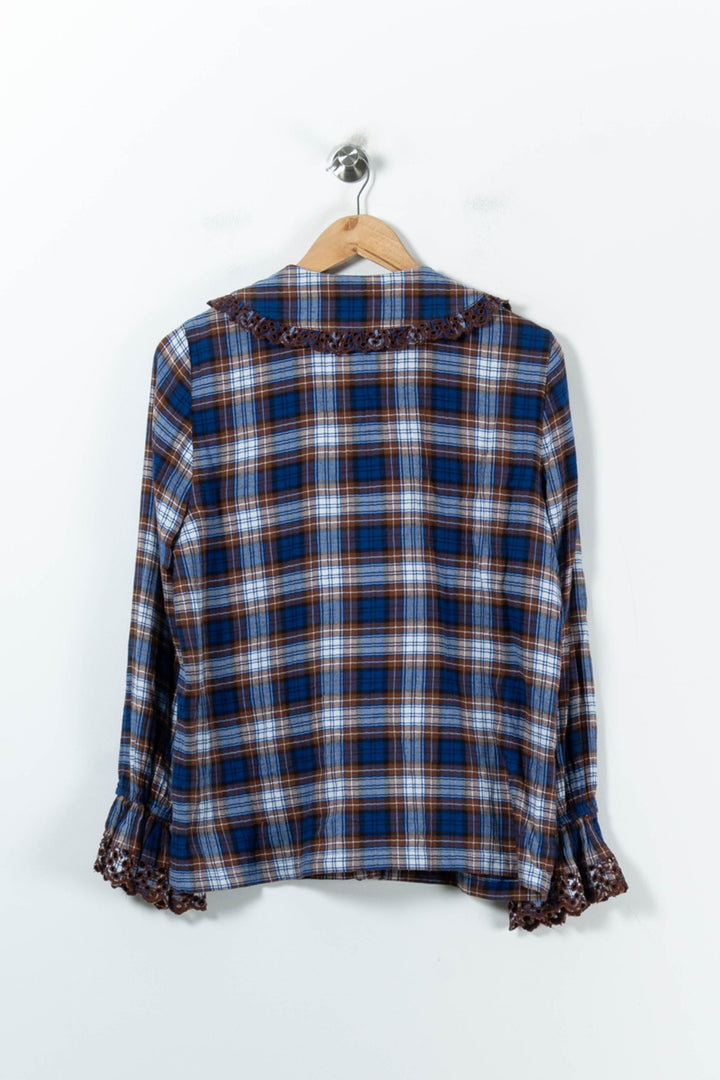 Chemise à Carreaux Bleue et Marron - Taille M/38 de la marque Stella Forest | PARAD92195 - Vendu par Paradigme - Image 4