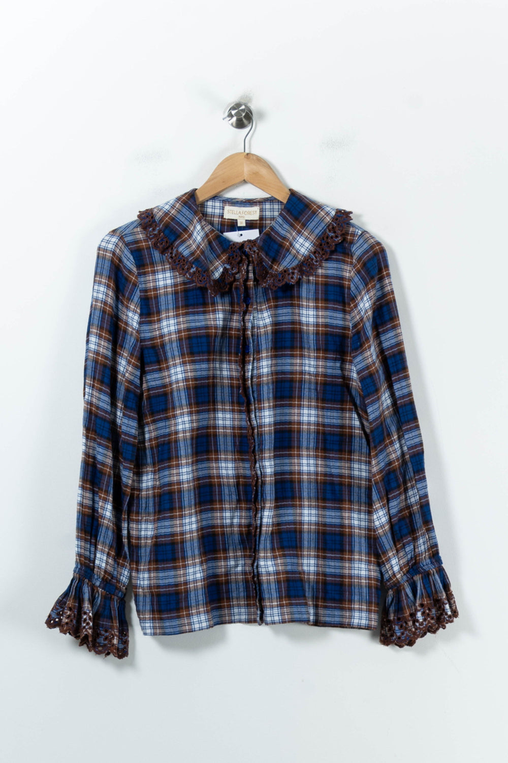 Chemise à Carreaux Bleue et Marron - Taille M/38 de la marque Stella Forest | PARAD92195 - Vendu par Paradigme - Image 2