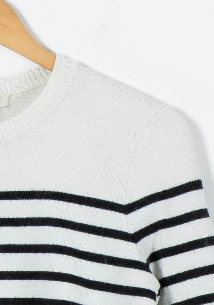 Pull Rayé Blanc et Noir - Taille M/38 de la marque Maje | PARAD92197 - Vendu par Paradigme - Image 3