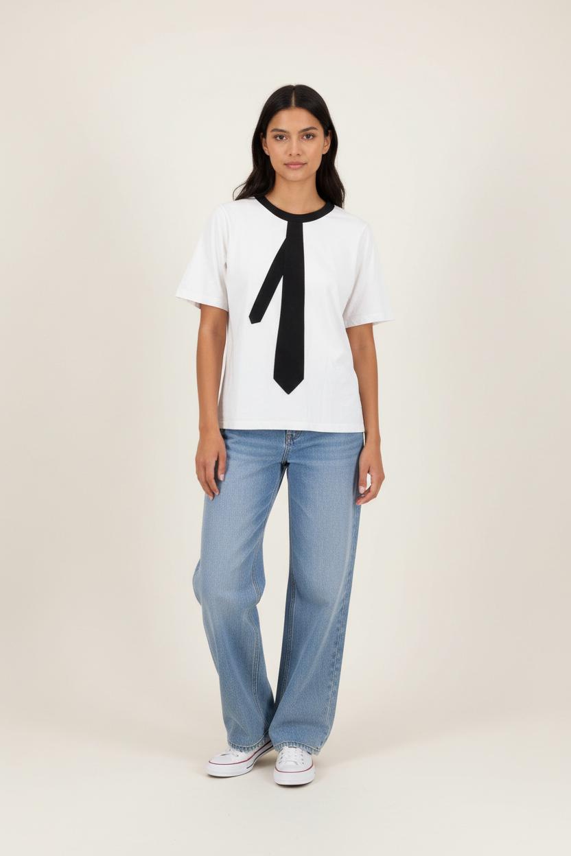 Tee-shirt Blanc et Noir - Taille S/36 de la marque Agnès b. | PARAD92216 - Vendu par Paradigme - Image 1