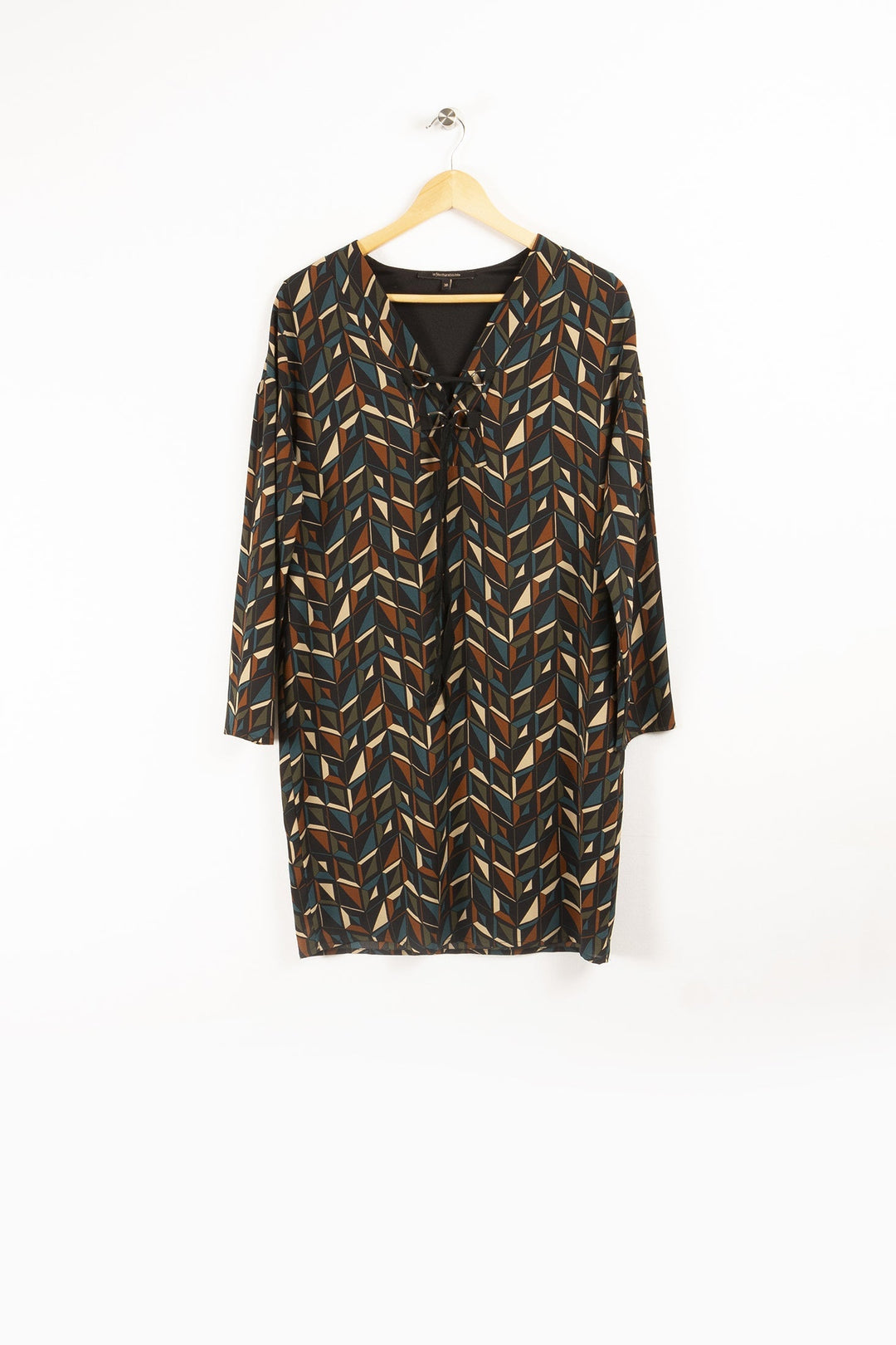 Robe midi noire et verte - M / 38