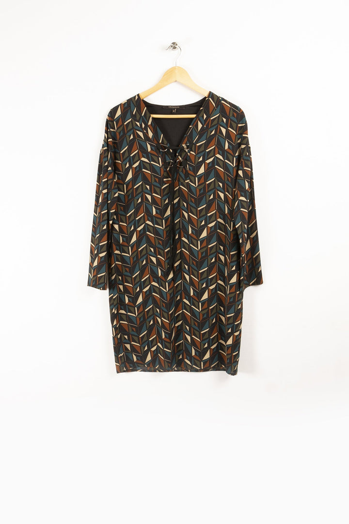 Robe midi noire et verte - M / 38