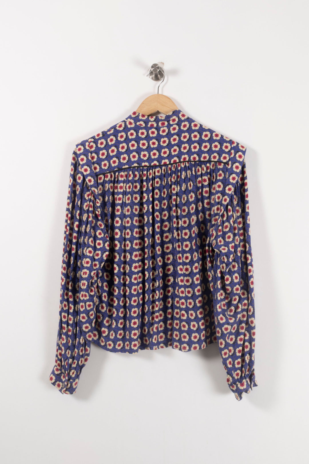 Blouse Fleurie Bleue et Crème - Taille L/40 de la marque Imprevu | PARAD92265 - Vendu par Paradigme - Image 4