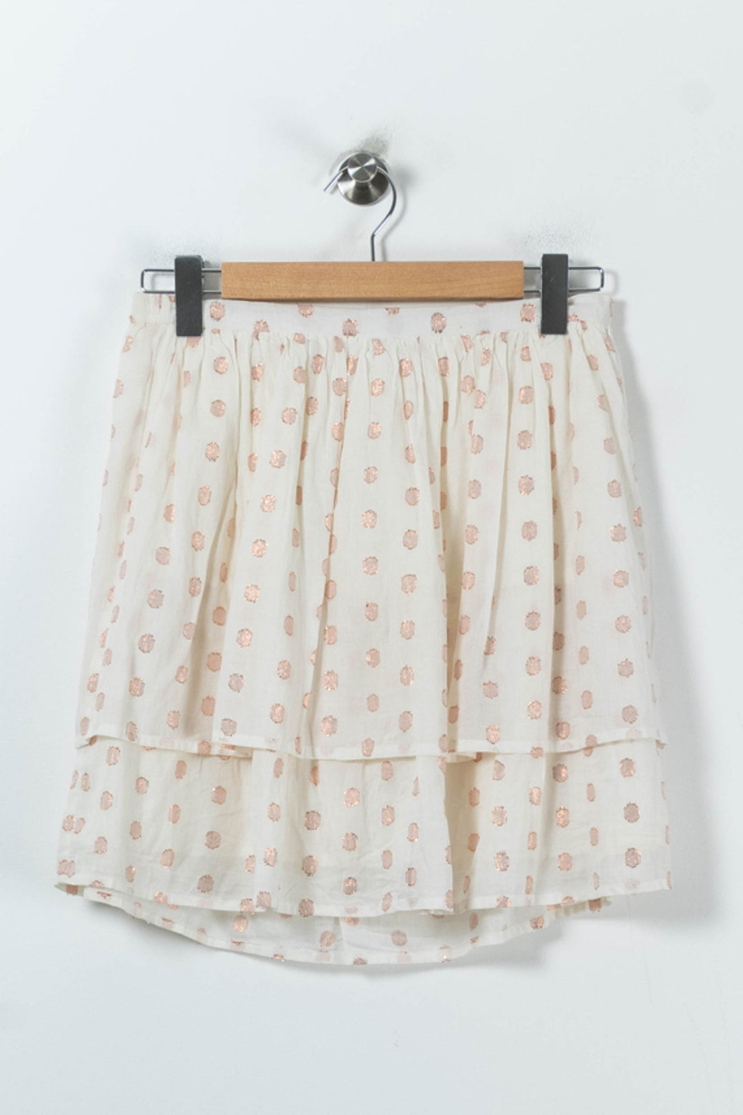 Jupe Volantée Blanche et Dorée - Taille M/38 de la marque Garance Paris | PARAD92267 - Vendu par Paradigme - Image 2