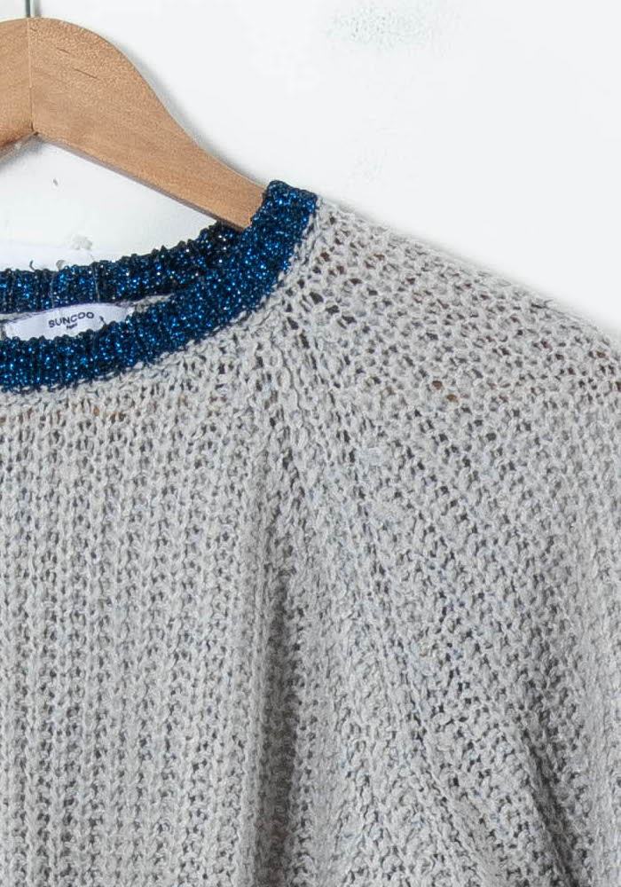 Pull Gris et Bleu - Taille M/38 de la marque Suncoo | PARAD92272 - Vendu par Paradigme - Image 3