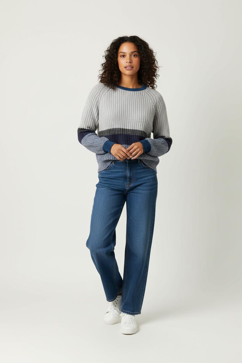 Pull Gris et Bleu - Taille M/38 de la marque Suncoo | PARAD92272 - Vendu par Paradigme - Image 1