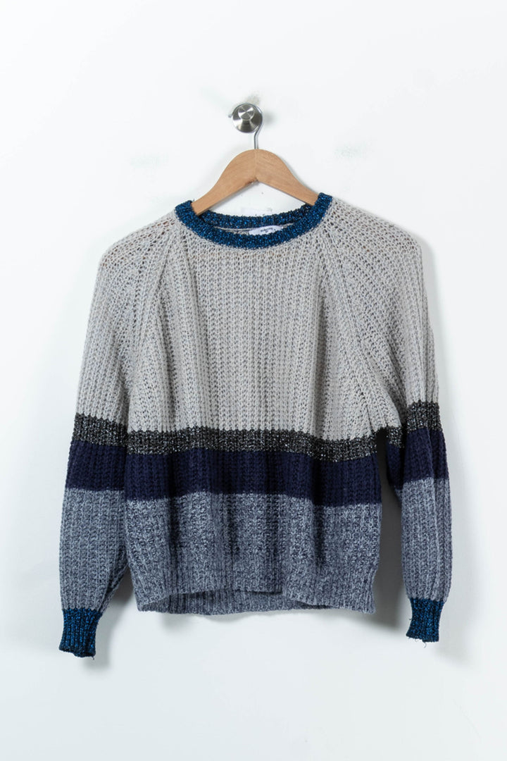 Pull Gris et Bleu - Taille M/38 de la marque Suncoo | PARAD92272 - Vendu par Paradigme - Image 2