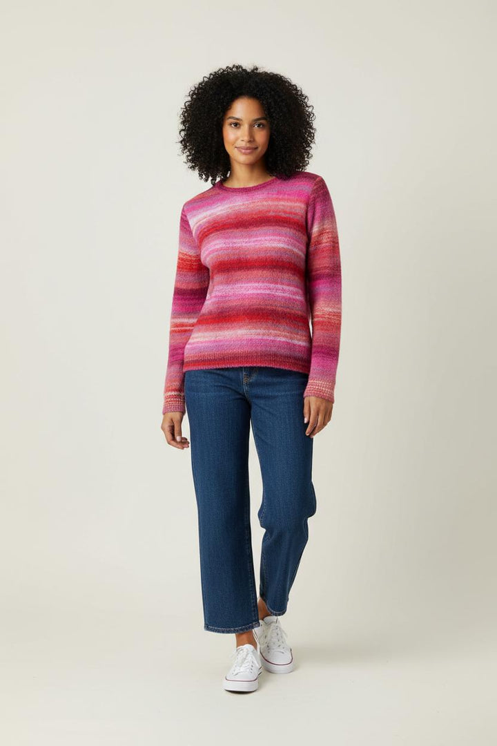 Pull Rose et Rouge - Taille XS/34 de la marque La Fée Maraboutée | PARAD92277 - Vendu par Paradigme - Image 1