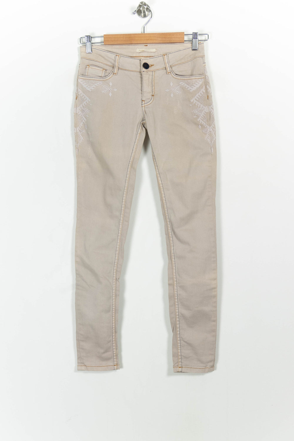 Jean Beige - Taille XS/34 de la marque Maje | PARAD92287 - Vendu par Paradigme - Image 2