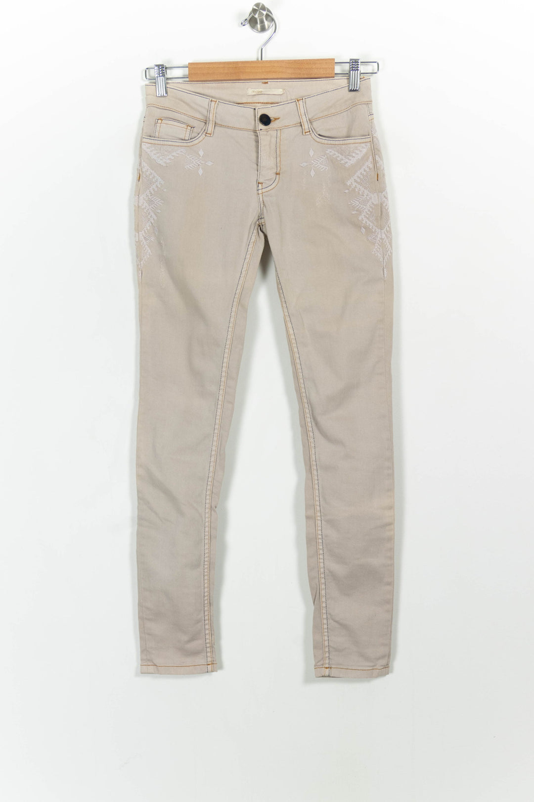 Jean Beige - Taille XS/34 de la marque Maje | PARAD92287 - Vendu par Paradigme - Image 2