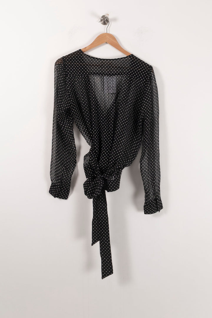 Blouse Noire à Pois Blancs - Taille XL/42 de la marque Sézane | PARAD92297 - Vendu par Paradigme - Image 4