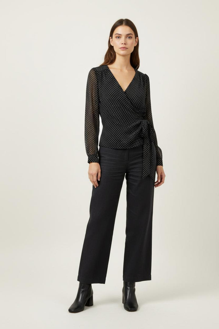 Blouse Noire à Pois Blancs - Taille XL/42 de la marque Sézane | PARAD92297 - Vendu par Paradigme - Image 1