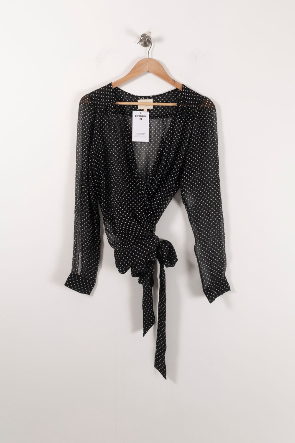 Blouse Noire à Pois Blancs - Taille XL/42 de la marque Sézane | PARAD92297 - Vendu par Paradigme - Image 2