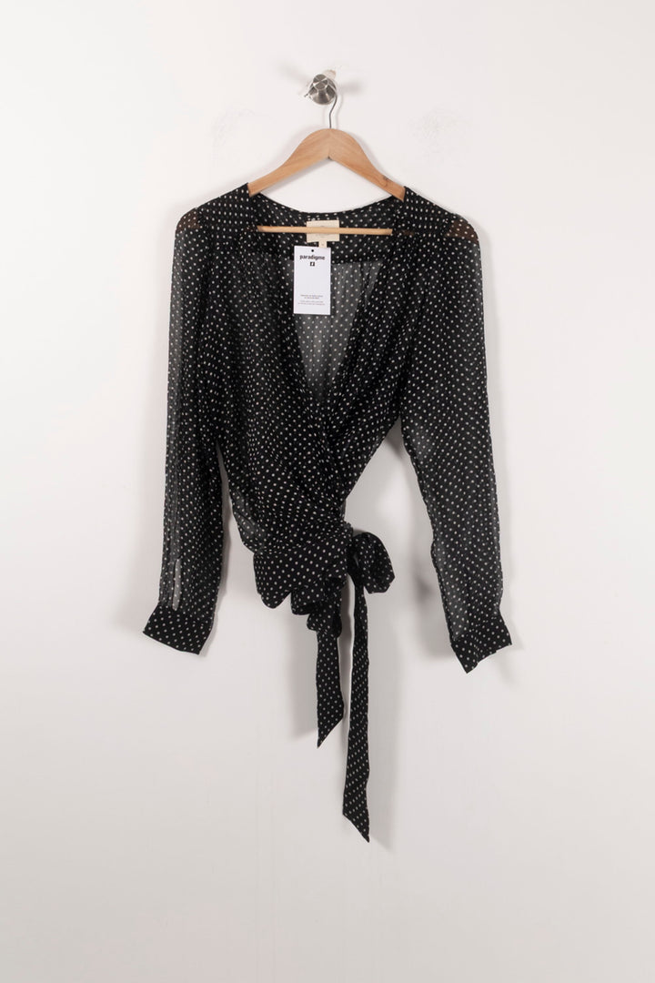 Blouse Noire à Pois Blancs - Taille XL/42 de la marque Sézane | PARAD92297 - Vendu par Paradigme - Image 2