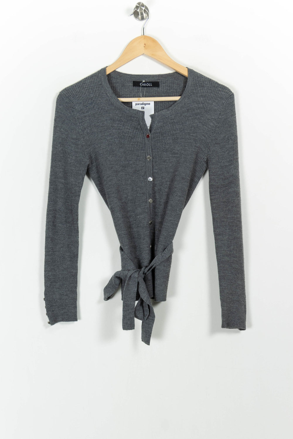 Cardigan Gris - Taille M/38 de la marque Caroll | PARAD92305 - Vendu par Paradigme - Image 2