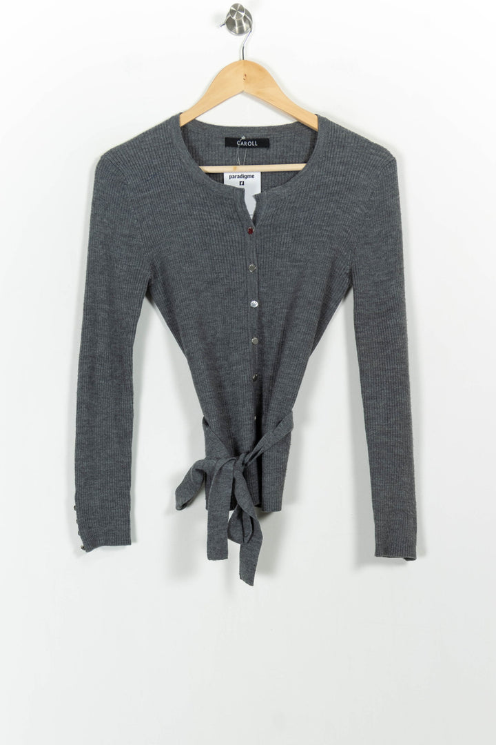 Cardigan Gris - Taille M/38 de la marque Caroll | PARAD92305 - Vendu par Paradigme - Image 2