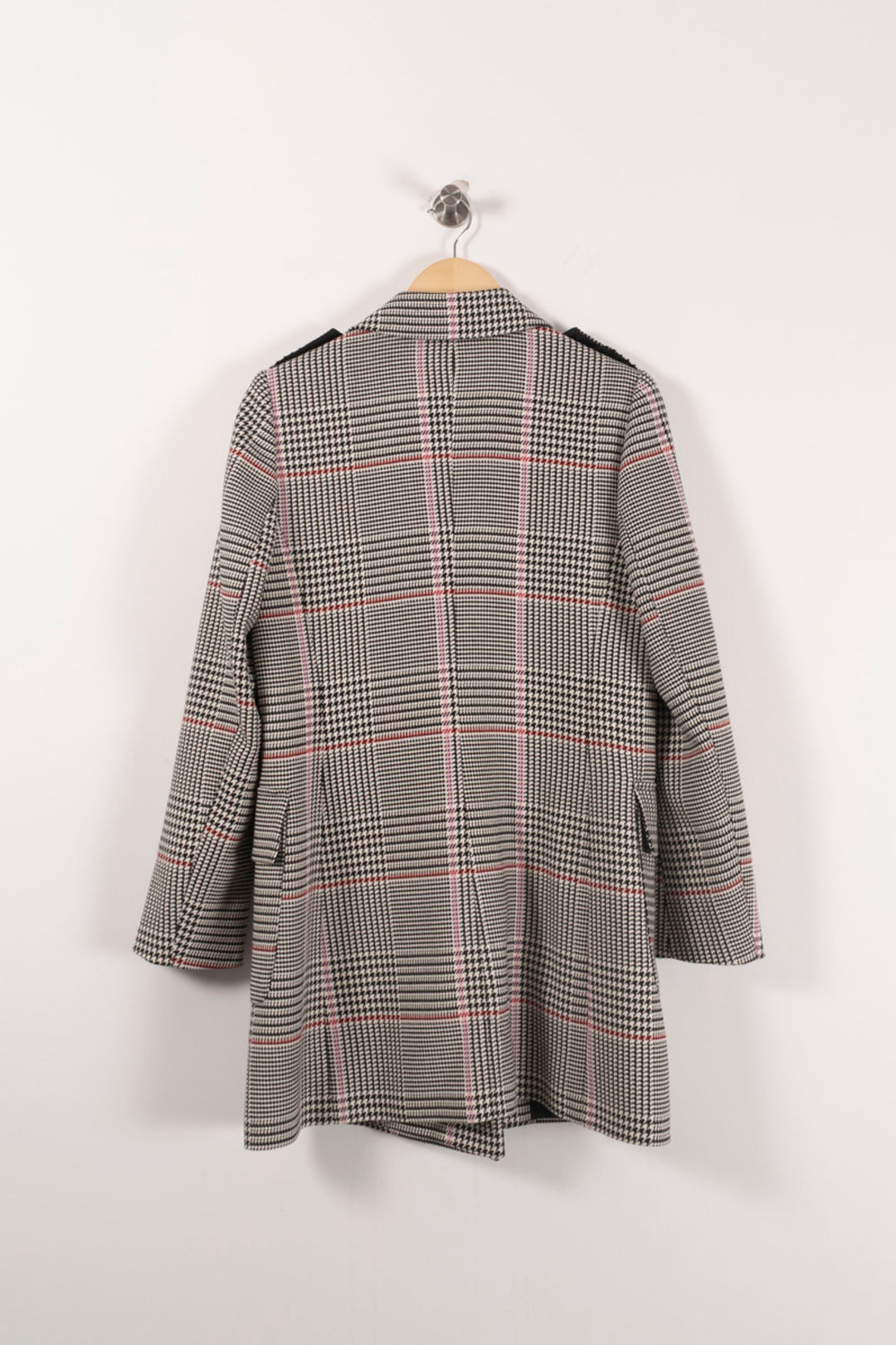 Manteau à Carreaux Gris et Rose - Taille S/36 de la marque Maison 123 | PARAD92309 - Vendu par Paradigme - Image 4