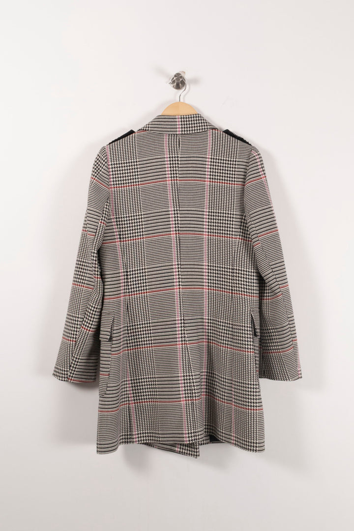Manteau à Carreaux Gris et Rose - Taille S/36 de la marque Maison 123 | PARAD92309 - Vendu par Paradigme - Image 4