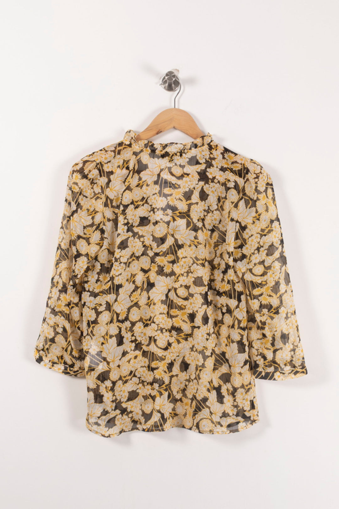 Blouse Fleurie Noire et Jaune - Taille S/36 de la marque Maison 123 | PARAD92310 - Vendu par Paradigme - Image 4