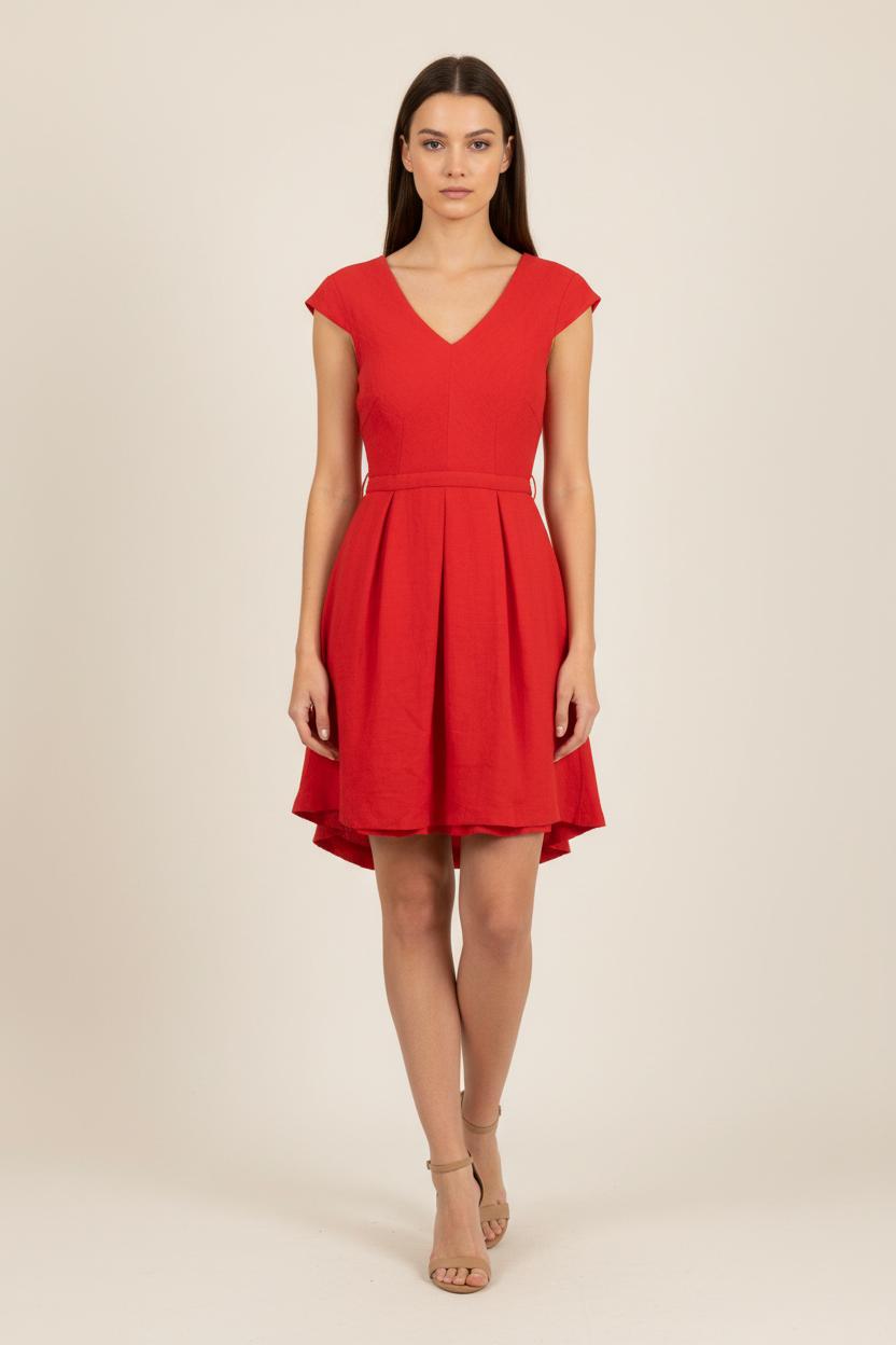 Robe Évasée Rouge - Taille S/36 de la marque Suncoo | PARAD92363 - Vendu par Paradigme - Image 1