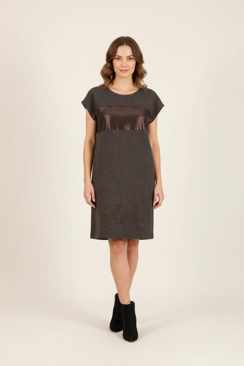 Robe Droite Grise - Taille L/40 de la marque IKKS | PARAD92367 - Vendu par Paradigme - Image 1