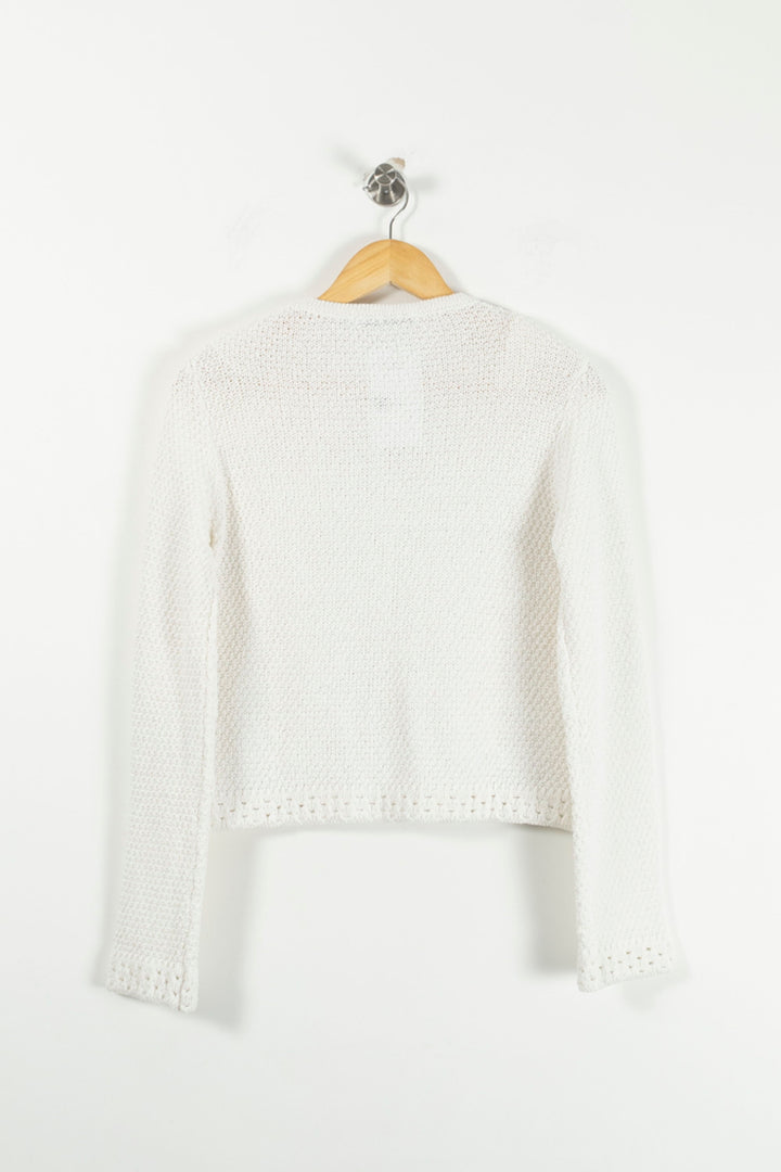 Gilet Blanc - Taille S/36 de la marque La Fée Maraboutée | PARAD92381 - Vendu par Paradigme - Image 4