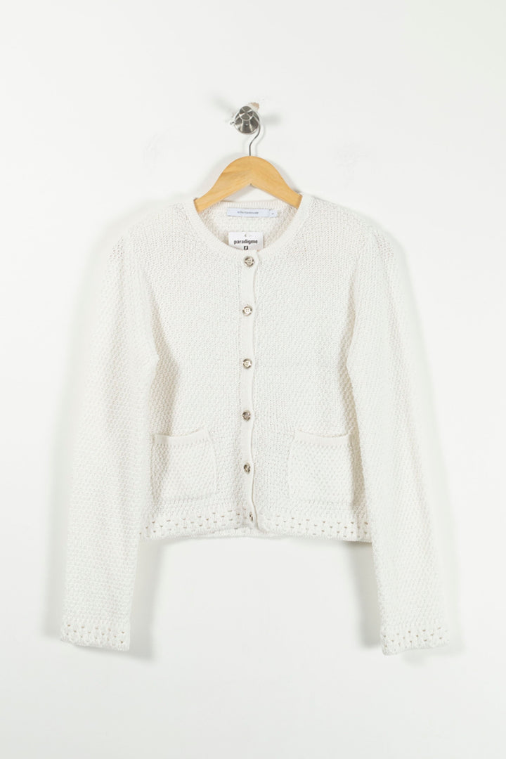 Gilet Blanc - Taille S/36 de la marque La Fée Maraboutée | PARAD92381 - Vendu par Paradigme - Image 2