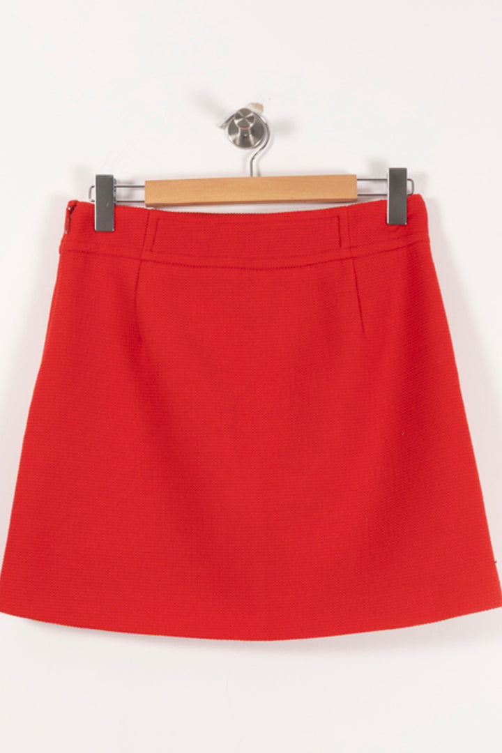 Jupe Trapèze Rouge - Taille L/40 de la marque Claudie Pierlot | PARAD92382 - Vendu par Paradigme - Image 4