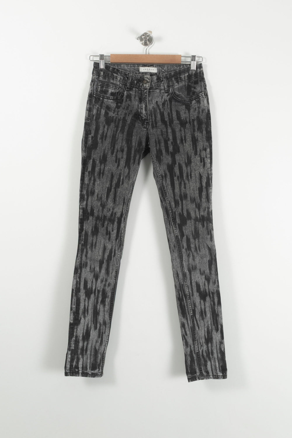 Jean Slim Noir et Gris - Taille S/36 de la marque Sandro | PARAD92384 - Vendu par Paradigme - Image 2