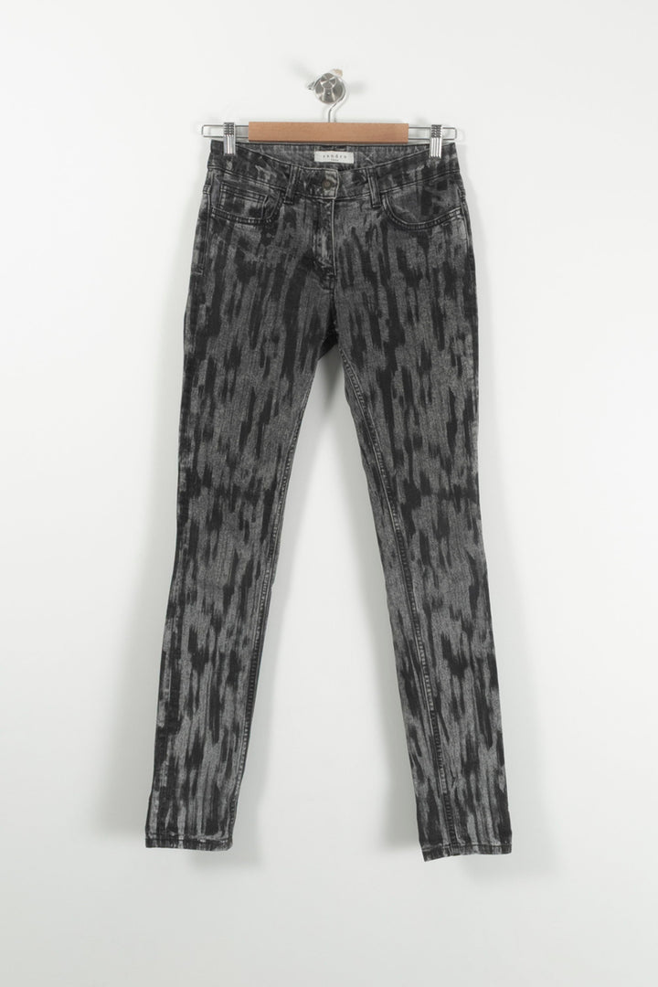 Jean Slim Noir et Gris - Taille S/36 de la marque Sandro | PARAD92384 - Vendu par Paradigme - Image 2