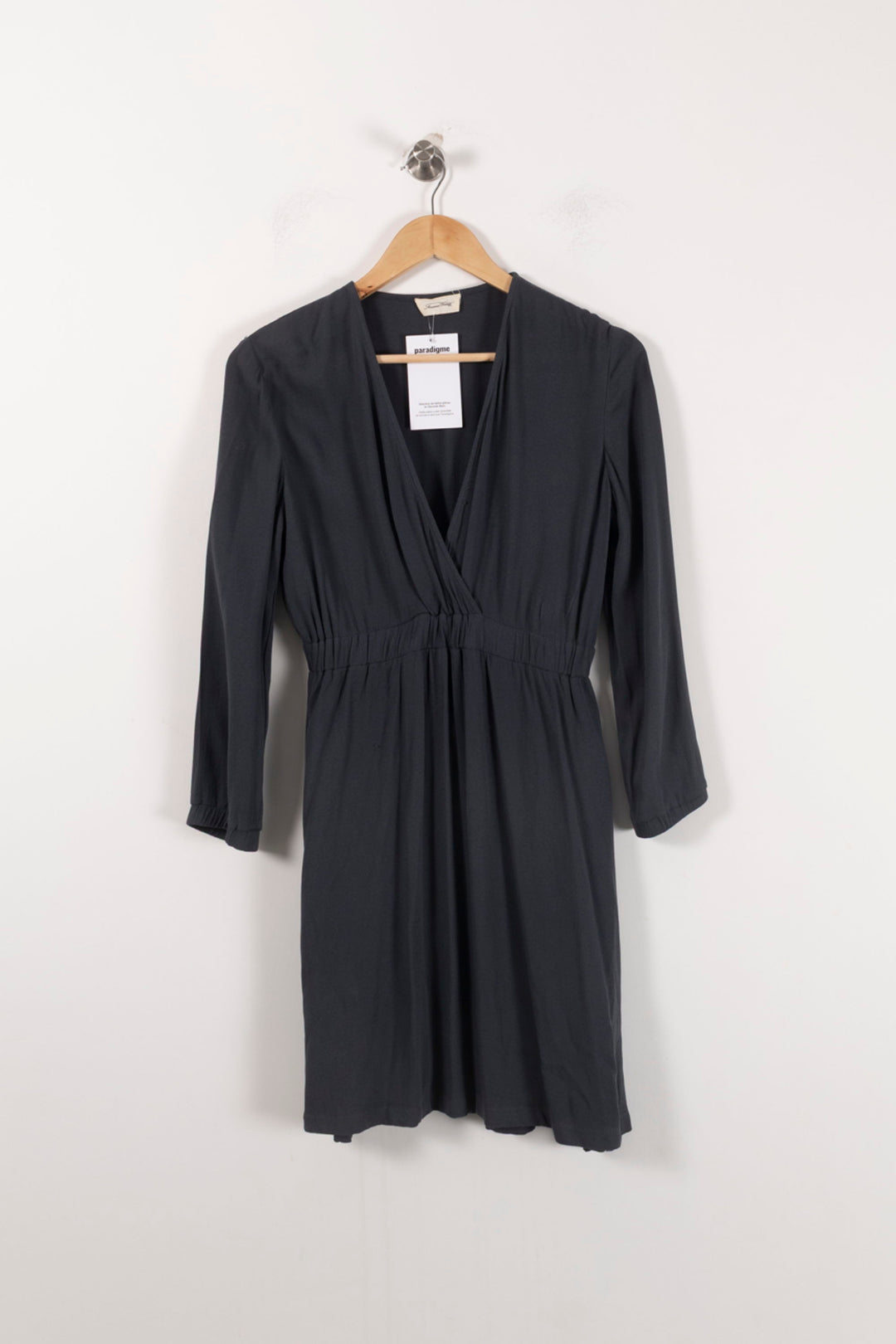Robe Cache-Cœur Grise - Taille XS/34 de la marque American Vintage | PARAD92389 - Vendu par Paradigme - Image 2