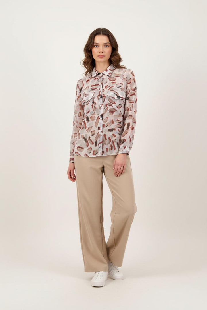 Chemise Blanche et Rouge - Taille S/36 de la marque Sud express | PARAD92401 - Vendu par Paradigme - Image 1