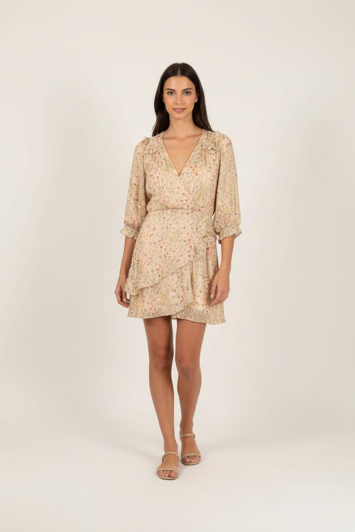 Robe Portefeuille Dorée - Taille XS/34 de la marque Bérénice | PARAD92402 - Vendu par Paradigme - Image 1
