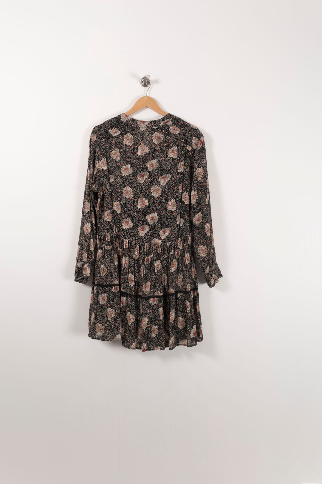 Robe Fleurie Noire et Beige - Taille XS/34 de la marque Bérénice | PARAD92404 - Vendu par Paradigme - Image 4