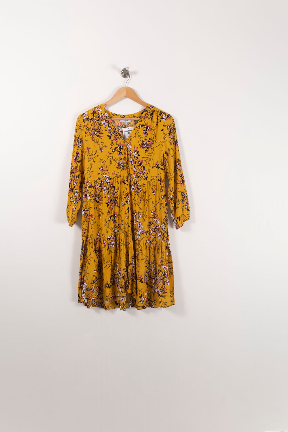Robe Fleurie Jaune - Taille M/38 de la marque Suncoo | PARAD92406 - Vendu par Paradigme - Image 2