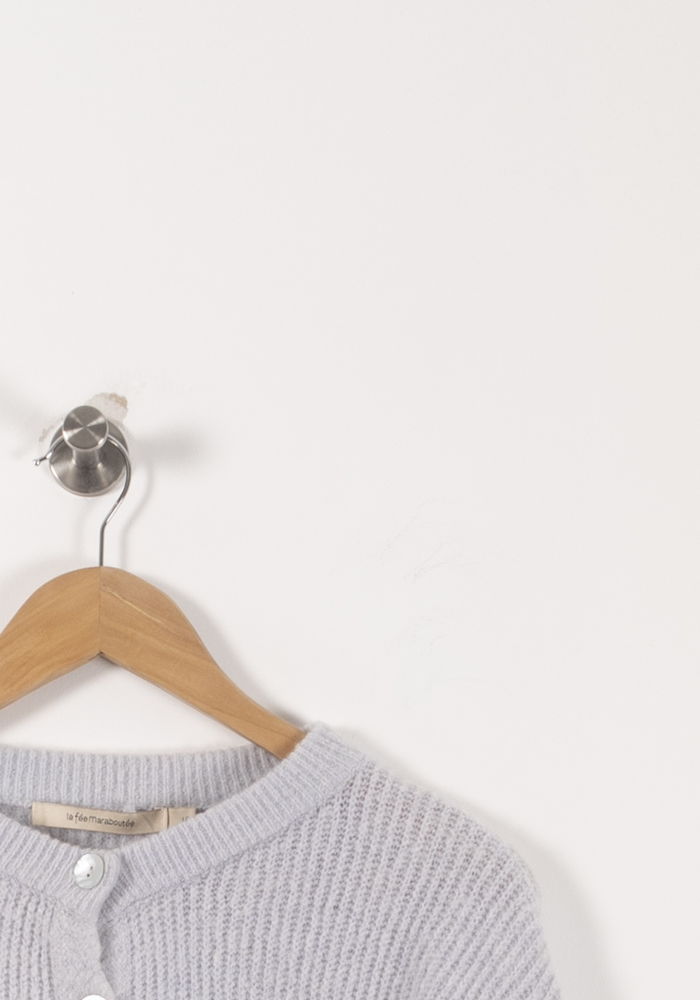 Cardigan Gris - Taille S/36 de la marque La Fée Maraboutée | PARAD92417 - Vendu par Paradigme - Image 3