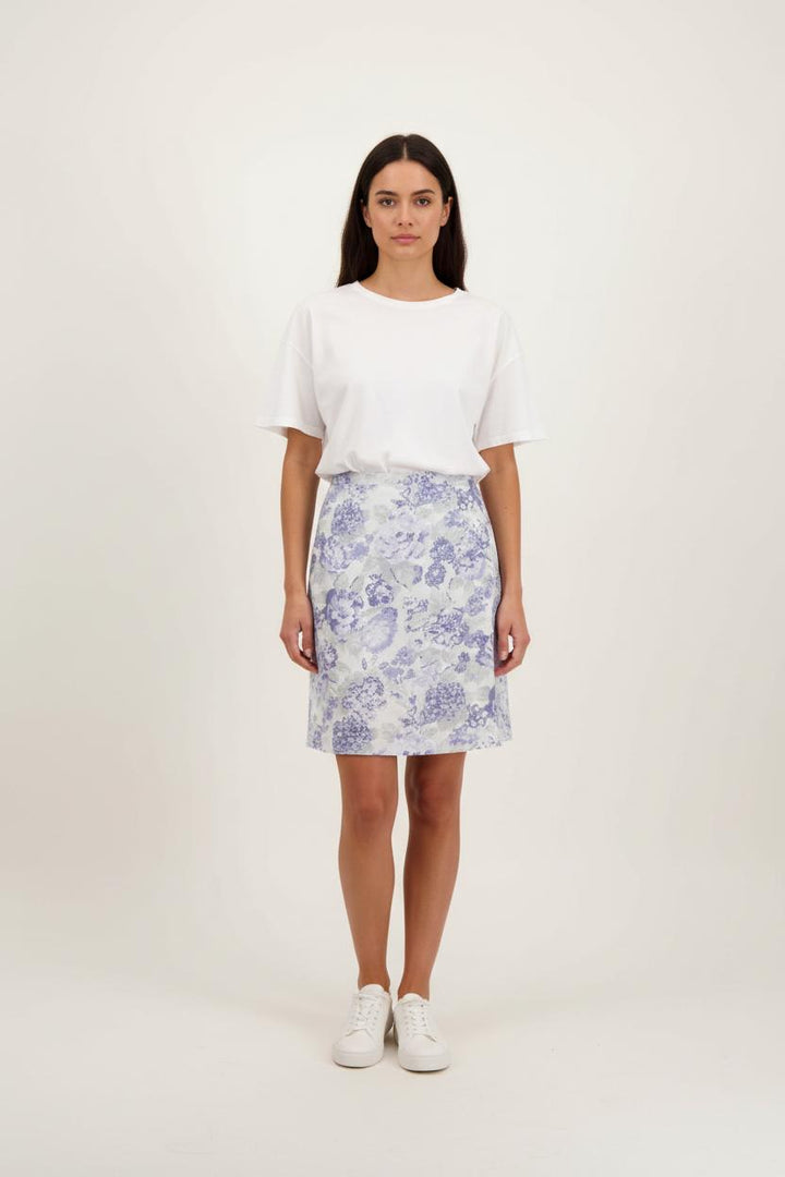 Jupe Fleurie Blanche et Bleue - Taille M/38 de la marque Rouje | PARAD92421 - Vendu par Paradigme - Image 1
