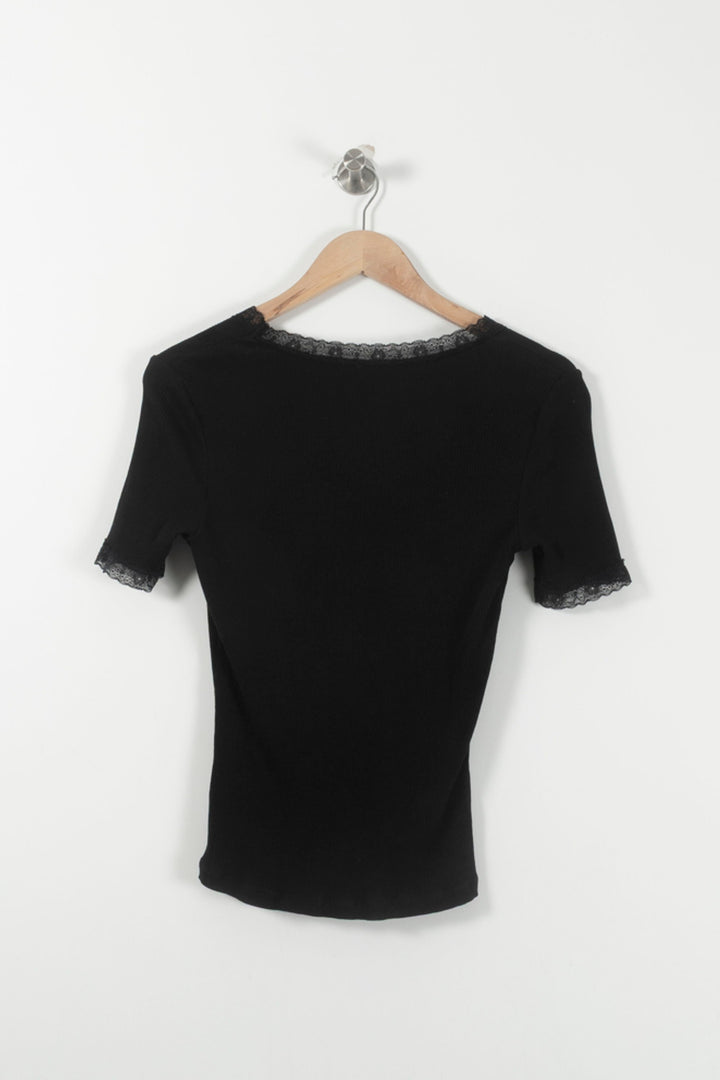 Tee-shirt Noir - Taille S/36 de la marque La Redoute Collections | PARAD92424 - Vendu par Paradigme - Image 4