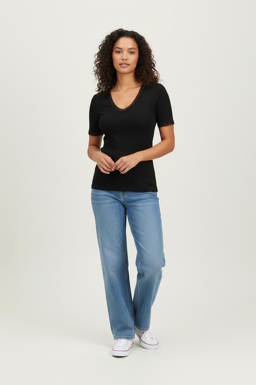 Tee-shirt Noir - Taille S/36 de la marque La Redoute Collections | PARAD92424 - Vendu par Paradigme - Image 1