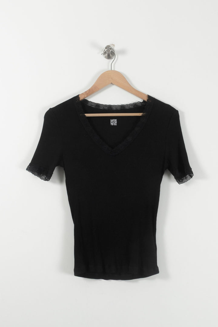 Tee-shirt Noir - Taille S/36 de la marque La Redoute Collections | PARAD92424 - Vendu par Paradigme - Image 2