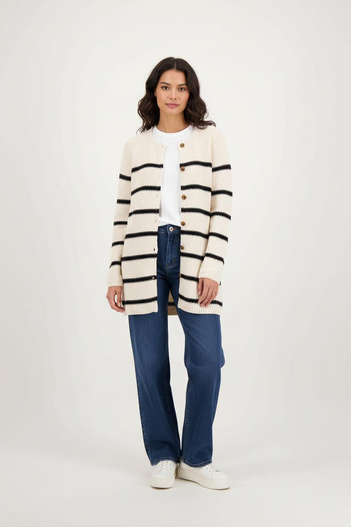 Cardigan Blanc et Noir - Taille S/36 de la marque Des petits hauts | PARAD92435 - Vendu par Paradigme - Image 1