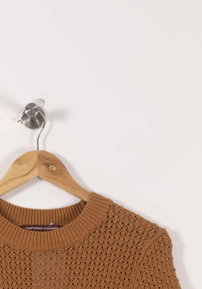 Pull Manche Courte Marron - Taille S/36 de la marque Comptoir des Cotonniers | PARAD92442 - Vendu par Paradigme - Image 3