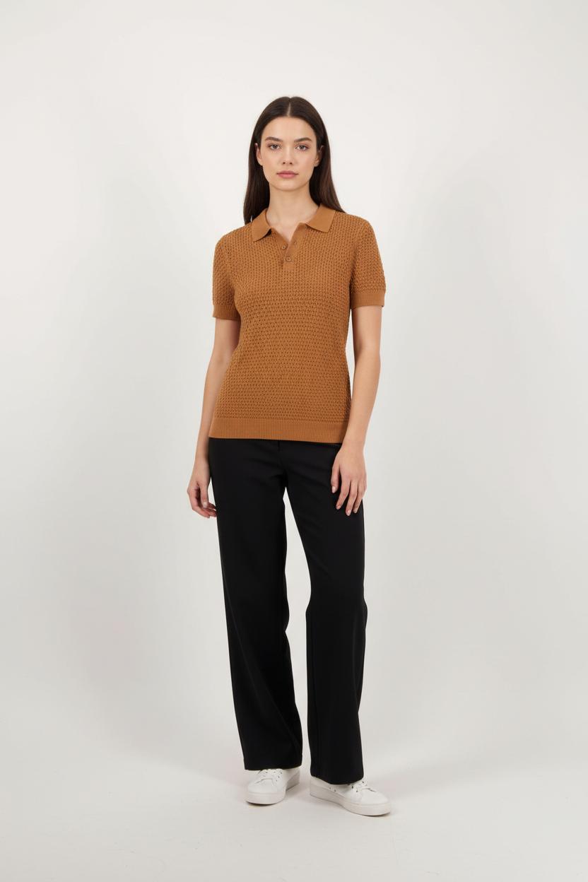 Pull Manche Courte Marron - Taille S/36 de la marque Comptoir des Cotonniers | PARAD92442 - Vendu par Paradigme - Image 1