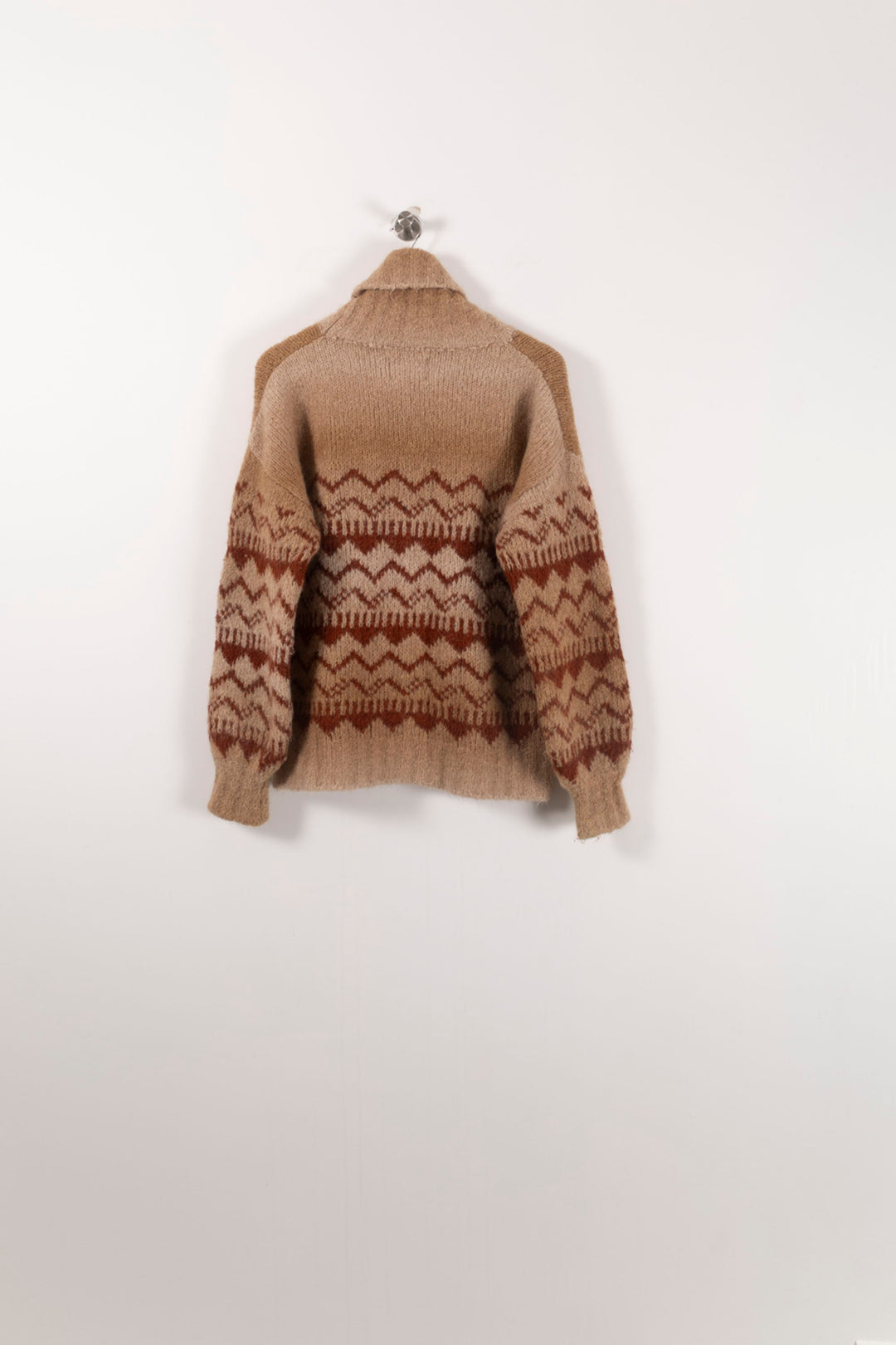Pull Col Roulé Marron et Beige - Taille XS/34 de la marque Léon & Harper | PARAD92445 - Vendu par Paradigme - Image 4